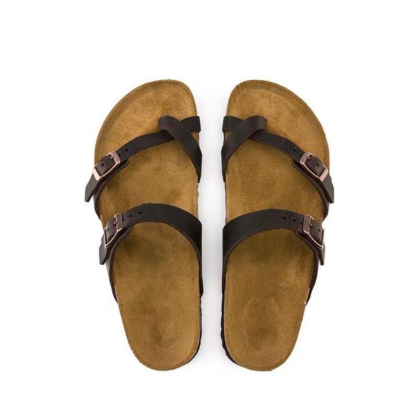White Clip-toe Cork Cool Slippers Birkenstocks 2025 New Lazy Wear Leather Casual Birkenstocks Slippers_vogvips.com