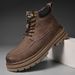 European Warm Series Men's Martin Winter Outdoor Casual Work Shoes Genuine Leather Thick Sole Height Increasing Yellow Boots_vogvips.com