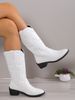 New Martin Embroidered High Heel Women's Shoes Wooden Sole Mid-Calf Western Cowboy Boots Winter_vogvips.com