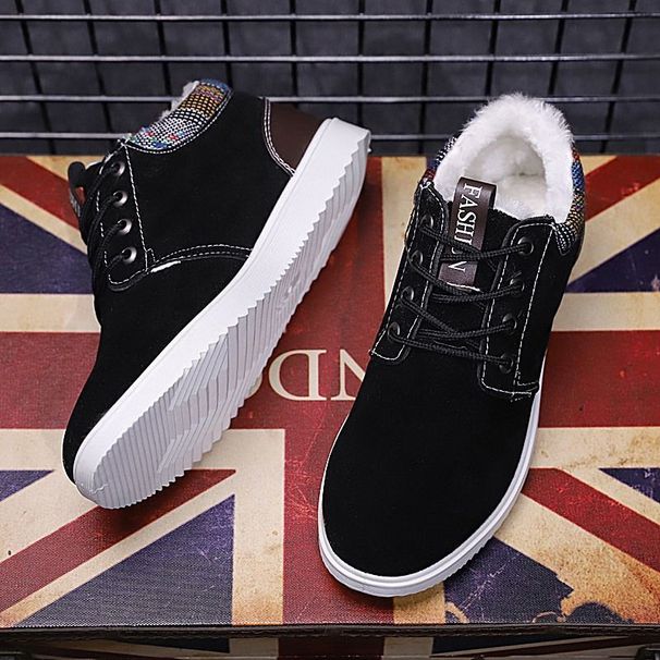 Winter Snow Boots For Men, Fleece-Lined, Thickened, Warm, Martin Men's Casual Short Boots, High-Top, Waterproof,_vogvips.com
