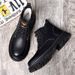 European Warm Series 2025 Autumn Winter New With Fleece Lining, Warm High-top Cotton Shoes, Black Fashionable Men's Martin Boots_vogvips.com