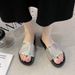 Fashion Slippers For Women, European And American Hot-Selling New Style, Rhinestone Colorful Women's Slippers, Thick Sole, Comfortable, Versatile Beach Sandals For Outdoor Wear_vogvips.com