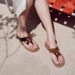 Women's Genuine Leather Flip Flops Celebrity Endorsed Summer Outdoor Wear French Retro Style Beach Sandals_vogvips.com