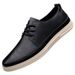 Round Head Light Mouth Low-top Casual Men's Shoes Cowhide Business Dress Casual Leather Shoes British Solid Color Board Shoes_vogvips.com