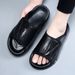 Spring Summer Home Top Layer Cowhide Anti Slip And Wear-resistant EVA Outsole Sandals, High-end Leather Slippers For_vogvips.com