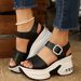 Women's Summer Wedge Sandals, Sports Sandals, Plus Size, Thick Sole, New Style, Platform Rhinestone Roman Sandals, Size 43_vogvips.com