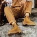 European Warm Series Women's Yellow Men's Thick-Soled Big-Toe Couple's Shoes Single Cotton Same Martin Boots British Style Leather Surface_vogvips.com