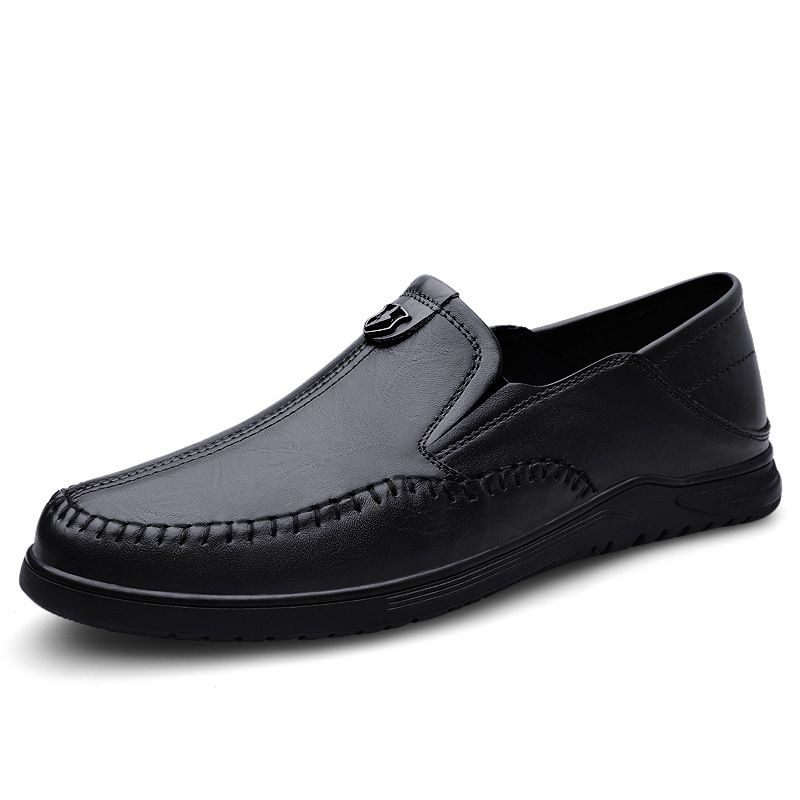 Men's Leather Shoes Style Dress Doudou Shoes Soft-soled Driving Shoes_vogvips.com