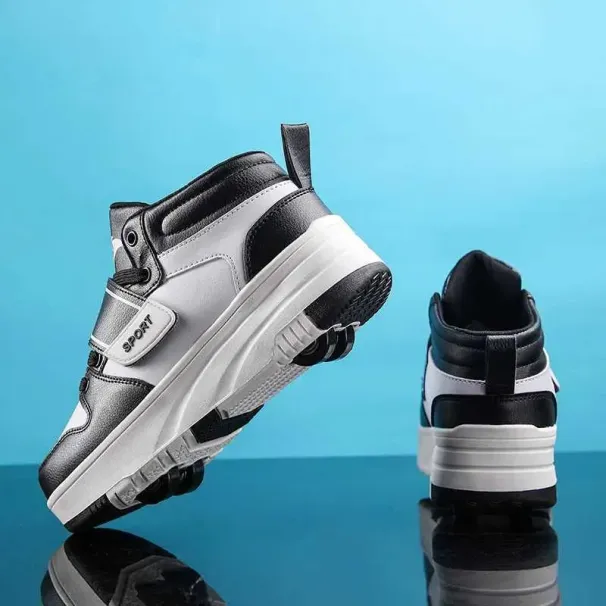 Kids Roller Skate Boy Girl Sneakers Sport Shoes With 4 Wheels For Christmas Birthday Children Show Gift H241028_vogvips.com