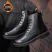 European Warm Series Autumn New Men's Martin British Style Black Leather Casual Trendy Warm High-top Boots_vogvips.com