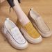 Round Toe Fitting Single Shoe And Soft 2024 New Summer Thick Sole Small White Shoes For Women Female Hollow Out Loafers_vogvips.com