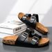 Summer Boken With Double Buttons And Exposed Toes For Couples, Men's One-piece Slippers, Slippers_vogvips.com