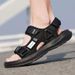 A Pair Of New Summer Wear-Resistant Men's Sandals, Breathable Casual Business Beach Shoes, Thick-Soled Non-Slip_vogvips.com