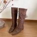Post-apocalyptic Hot Girl Hidden Heel Western Cowboy Women Autumn Winter Slouch Lace-up Slimming Over-the-Knee Long Slim_vogvips.com