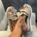 Large Size Women's Foreign Trade, European And American Style Summer Wedge Heel Bow Slippers For Women, Beach Sandals_vogvips.com