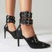 2025 New Model Silver Single Strap High Pumps European And American Style Pointed Stiletto Heel Closed Toe Plus Size_vogvips.com