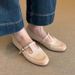 Sheepskin Version ~ Simple Retro Soft Leather Comfortable Flat Mary Jane Loafers For Women, Versatile Slip-on Round-toe_vogvips.com