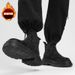 European Warm Series Autumn Men's High-top Fleece-lined Casual Martin Solid Color Thick-soled Fashion Sock Shoes Outdoor Slip-on Work Boots_vogvips.com