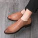 Euro Step 2025 Brogue Leather Trendy Business Hair Stylist Slip-On Korean Versatile British Style Casual Men's Shoes_vogvips.com