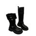 Black Two-Way Long For Petite Women Thick-Soled Martin 2025 New Winter Thin Fleece Over-the-Knee Riding Boots_vogvips.com
