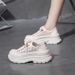 Cavas Wome's Summer Ew Thick Soled Spoge Cake Breathable Mesh Lace Casual Board Shoes Is Versatile Thi_vogvips.com