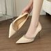 Spring Pointed New High Heel Sandals For Women With High-end Feel, Thin Heel, One-strap Rhinestone Closed Toe Backless_vogvips.com
