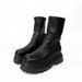 Gothic Style Shoes 2024 Autumn Elastic Punk Short For Women Internet Celebrity Small Tall Thick Sole Height Increasing_vogvips.com