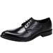 Black leather shoes men's leather pointed lace-up business dress Men's British wedding groom men's shoes Derby shoes wholesale_vogvips.com