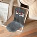 Women's Cozy Fair Isle Wool Socks With Cartoon Puppy Design, Thick Knit Mid-Crew Cuff For Warmth And Comfort, Soft And Breathable For All Seasons_vogvips.com