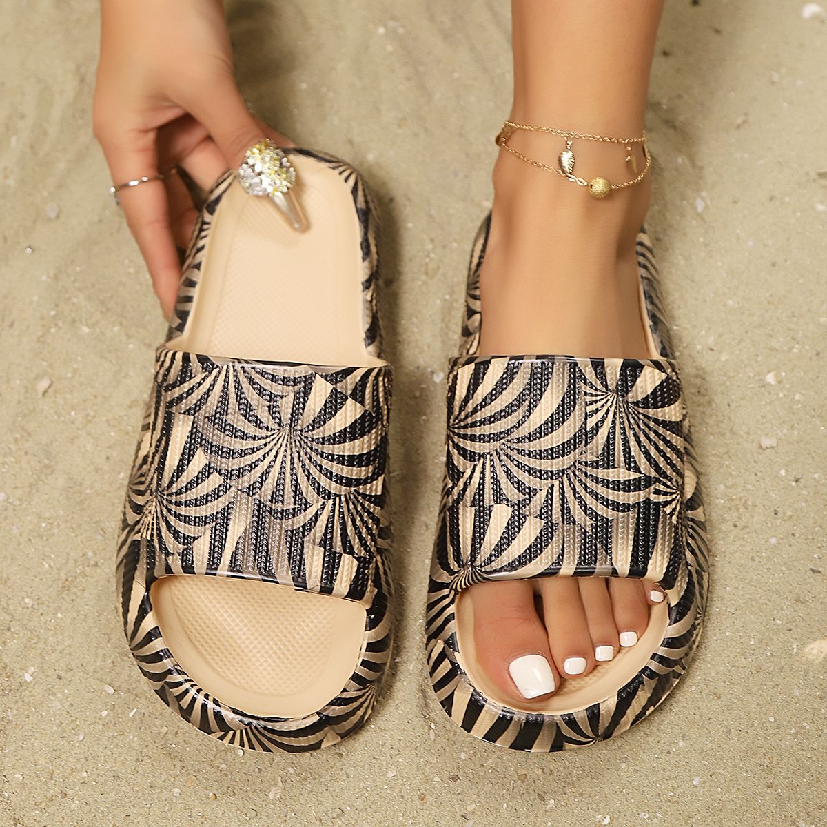 Women's Zeba Pint Slip-On Slippes Summe Fashion Vesatile Sandals Comfotable Home Slides Fo Beach Walks Steet_vogvips.com