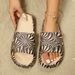 Women's Zebra Print Slip-On Slippers Summer Fashion Versatile Sandals Comfortable Home Slides For Beach Walks Street Wear_vogvips.com