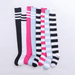 2 Pais Women's Ove The Knee Cotton Thigh High Socks Black White Blue Coloful Stiped Patten Fashion Casual Daily_vogvips.com