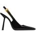 High Heels 2025 New Style Thin Heel Black Patent Leather Sexy Outdoor Closed Toe Backless Fashion Sandals For Women_vogvips.com