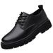 Euro Step Men's Leather Summer Non-Slip New Style Student Thick Sole Suit Casual Trendy Round Toe Business Formal Shoes_vogvips.com