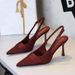 7317-A3 European And American Style Banquet Pointed Satin Stiletto High Heels With Hollow Back Strap Shallow Mouth_vogvips.com