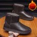 SHLIANG Men's Winter Thickened Fleece Lined Leather Surface Slip-On Snow Boots Outdoor Sports Bread Shoe Large Size Rubber Sole X0087_vogvips.com