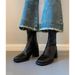Gravity French Soft Leather Coarse Heel Short For Women 2025 Autumn/Winter New Collection With Velvet Square Head And_vogvips.com