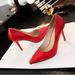 Nude Patent Leather Women's Low Cut High Heels Stiletto Mid Heel Sexy Black Pointed Toe Professional Work Shoes_vogvips.com