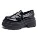 Platform For Women Spring New Versatile Small Leather Korean And Japanese Wedge Single Shoes Slip On British Style_vogvips.com