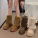 2025 Autumn Winter New Cotton Shoes Grape Mom Same Style Round Toe Furry Warm Thickened Sole Snow Boots For Women_vogvips.com