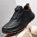 New Genuine Leather Business Men's Casual First Layer Cowhide Small White Shoes Wide Foot Rotating Button Comfortable_vogvips.com