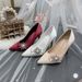 Women's Bridal Pointed Toe Wedding Shoes Champagne Colored High Heels Stiletto Crystals Bridesmaid Dress Shoes_vogvips.com