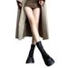 Short Thick Sole Stretch Spring New Slim Versatile Slimming Pile Petite Women's Boots_vogvips.com