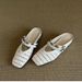 French Retro Style Women's Woven Hollow out Mule Sandals 5 Cm Hidden Wedge Heel Closed Toe Elegant Shoe_vogvips.com