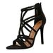 Style Stiletto Roman 83121-1 Ultra Heel Suede Hollow Sexy Nightclub Sandals Summer High Heels_vogvips.com