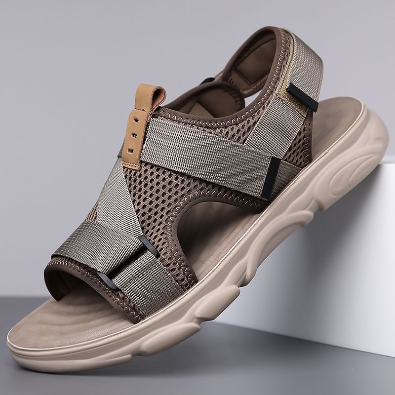 YRZL Soft Comfortable Non-Slip Men High Quality Beach Mens Gladiator Sandals Summer Casual Flat Shoes_vogvips.com