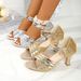 2025 Summer New European American Style Chunky Heel Peep Toe One-Strap Fashion Sandals For Women With Rhinestones And_vogvips.com