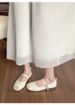 French Stunning Shallow Mouth Single Shoes Women's Square Head Flat Ballet Shoes Evening Mary Jane Shoes_vogvips.com