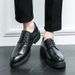 New Men's Large Leather Crocodile Pattern Youth Hairstylist Thick Sole Height Increasing British Casual Wedding Shoes_vogvips.com