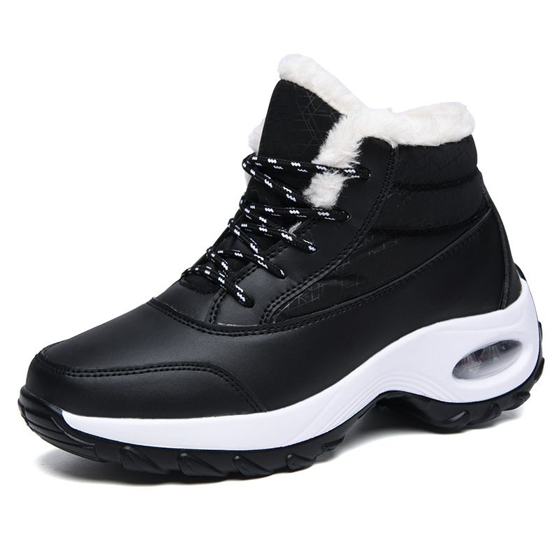 Mid Top Women's Cotton Shoes, Snow Boots, Women's Thick Soled Rocking Shoes, Casual Shoes_vogvips.com